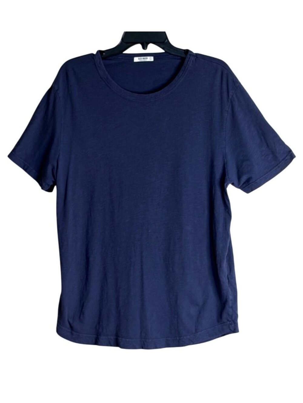 Buck Mason Men's 100% Cotton Short Sleeve Tee Shirt Navy Curved Hem 3754 Size Lg